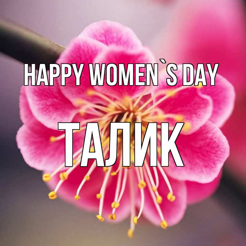 Greetings card с именем, Талик happy women`s day цветы Greetings with text for free download 